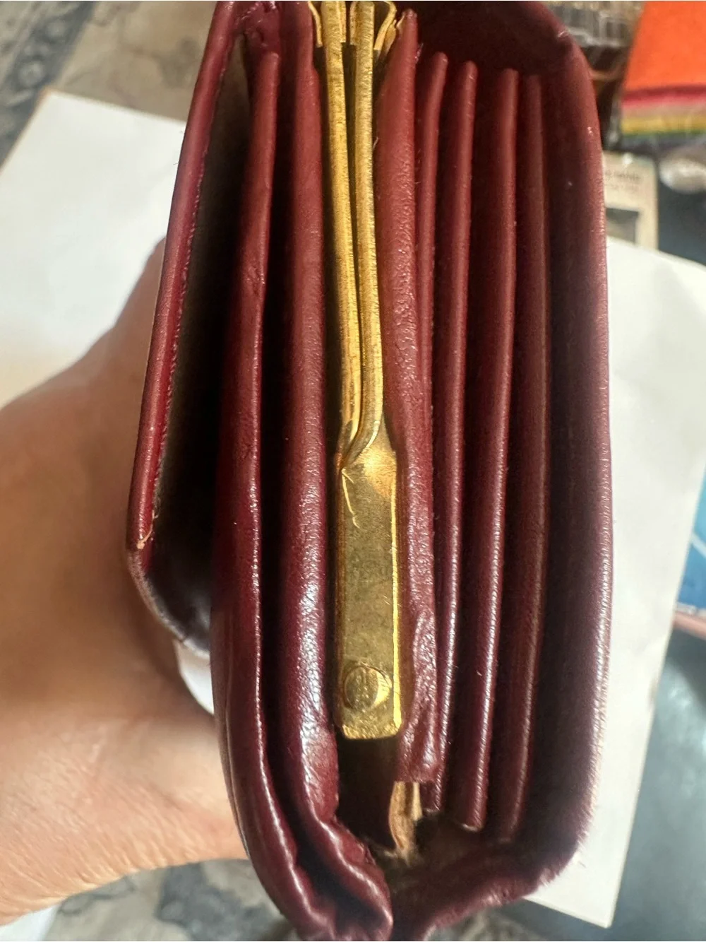 Dooney & Bourke Burgundy Leather Logo Wallet/clutch
